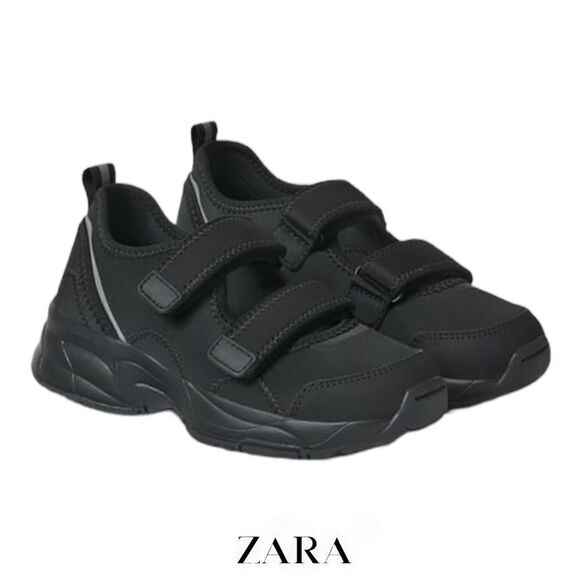 ZARA Kids | Black | VENTED TECHNICAL SNEAKERS - Picture 1 of 8